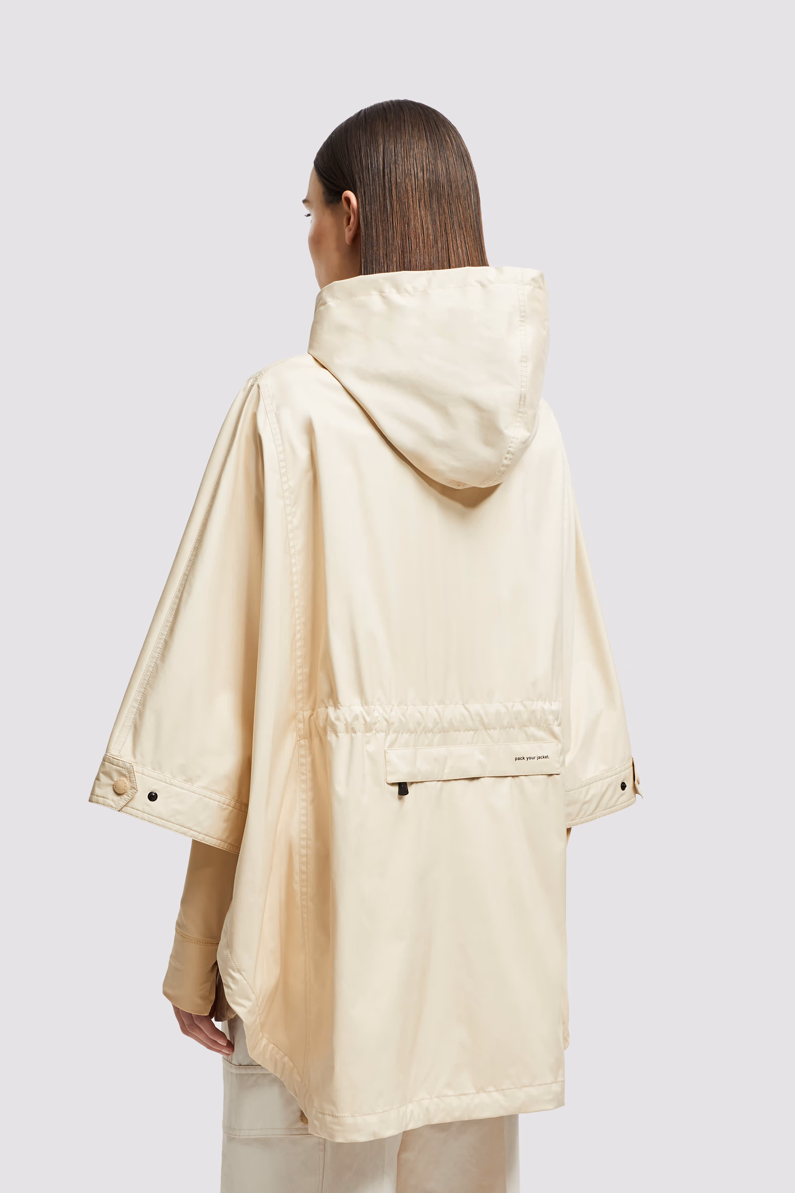 Vorassy Packable Hooded Cape Women Ochre Yellow Moncler 5